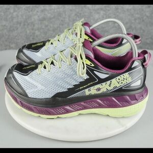 Hoka Athletic Shoes with Yellow and Purple Highlights hoka